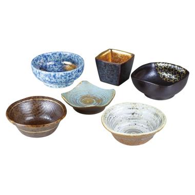 陶悦窯　新金彩型変り　六客小付揃