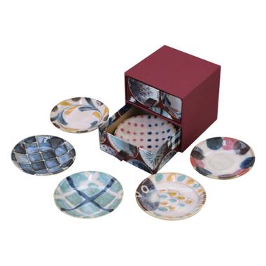 Brush Blue　ブラッシュカラー　六種小皿揃