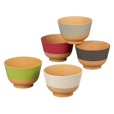 やさしい彩り　抗菌汁椀5客