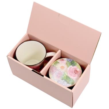 花あわせ蓋付マグカップ　バラ